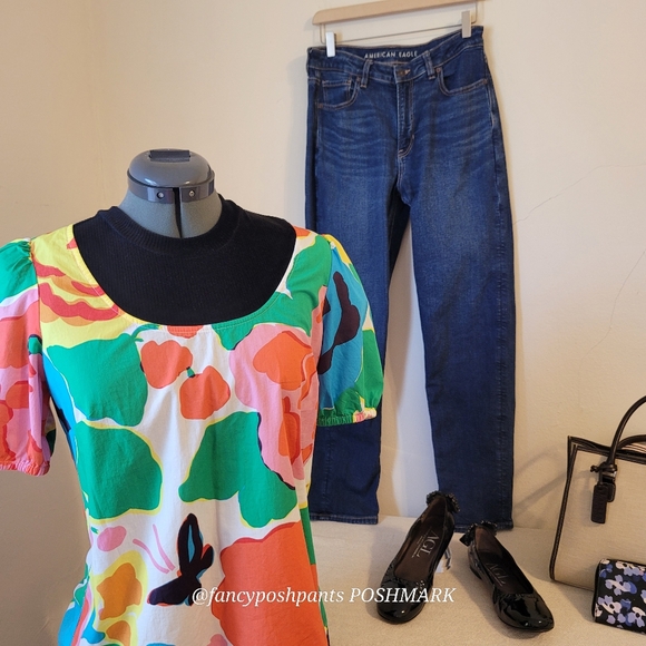 AEO MOM jeans high waisted five pocket ankle length long like new stretch tall - Picture 17 of 17